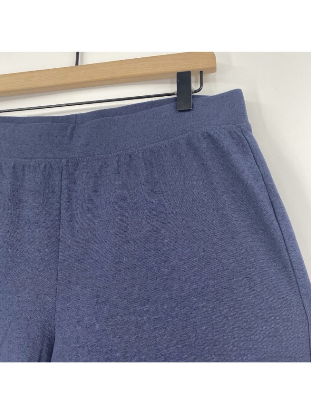 Eileen Fisher Size M Navy Blue Ankle Pants Stretch Slit Hem Pull On - Picture 10 of 12